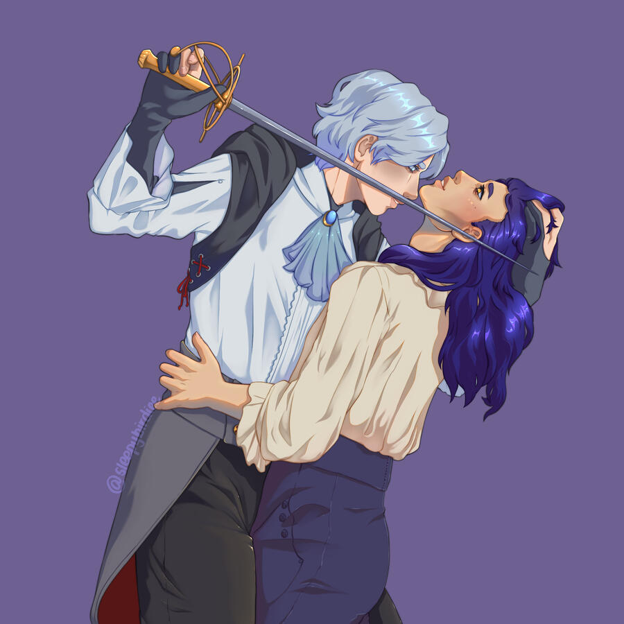 Silke and Hiro by Sleepybirdiee